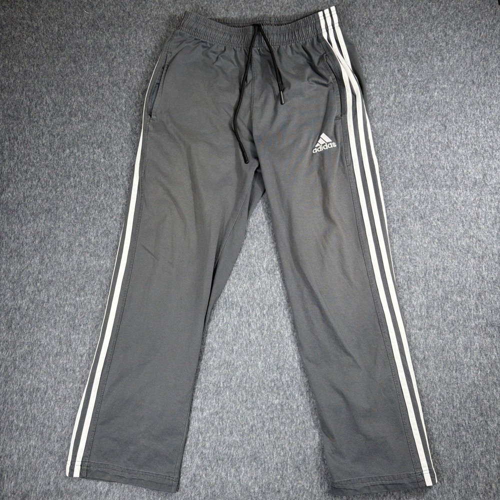 Adidas Striped Track Sweatpants Mens L Grey Size 3 Stripe